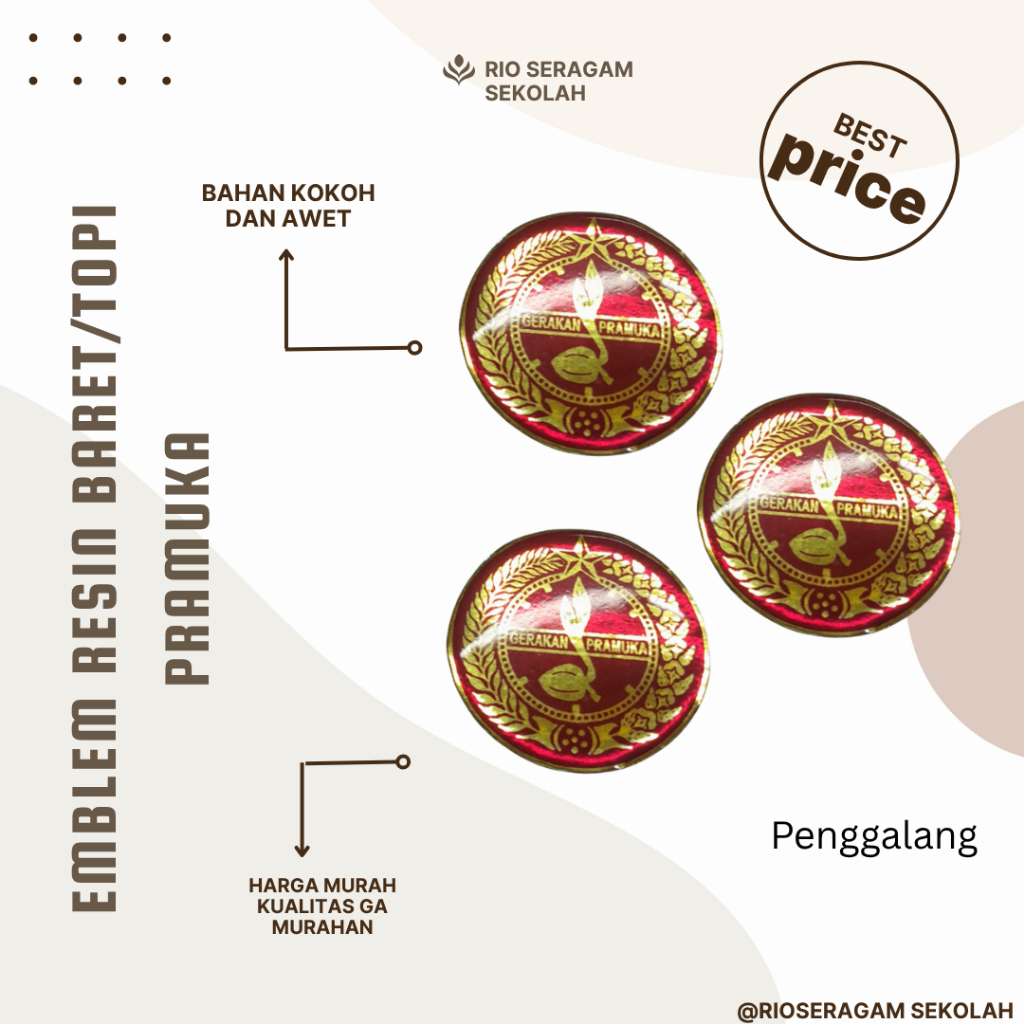 EMBLEM TOPI PENGGALANG RESIN/ PIN TOPI PRAMUKA/ EMBLEM TOPI CEWE/ PIN TOPI PRAMUKA PUTRA PUTRI/ EMBL