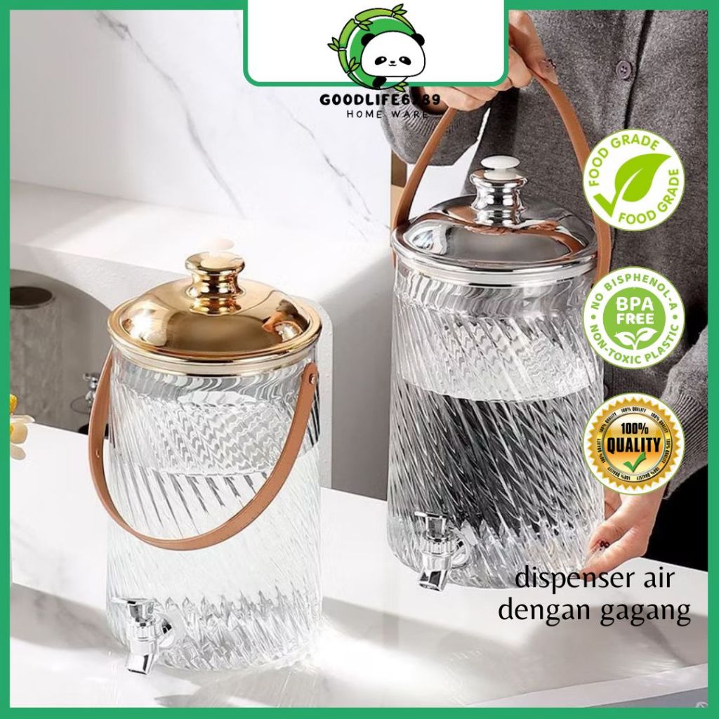 Tempat Air Minum Dispenser Air Akrilik Terasparan Dengan Hendel Mewah Tempat Minuman Kulkas Dispense