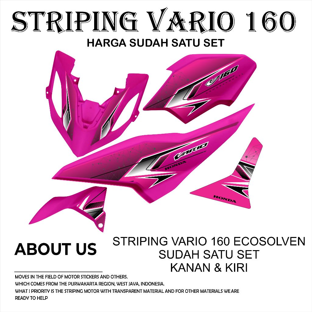 STRIPING STICKER RACING VARIASI MOTOR HONDA VARIO LED 160