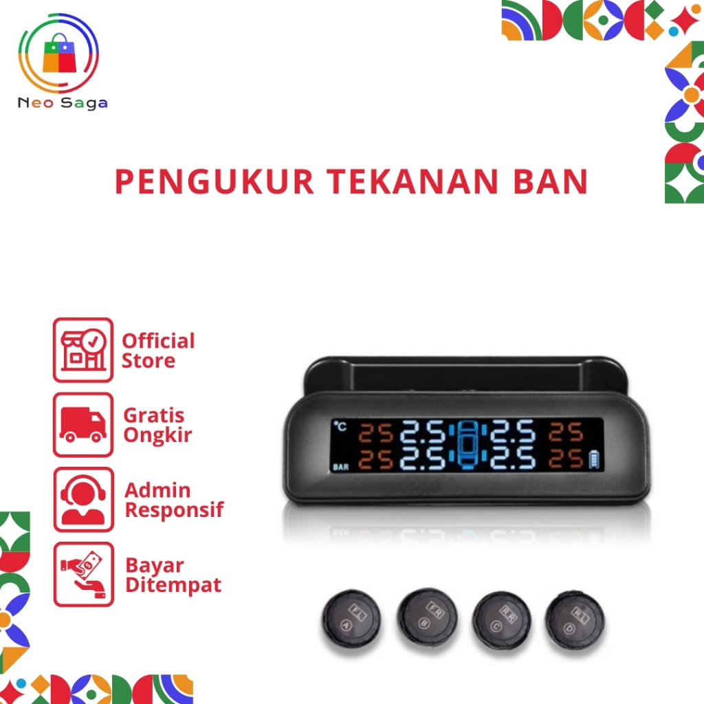TPMS C260 Pengukur Tekanan Ban Real Time Sistem LCD Digital monitor
