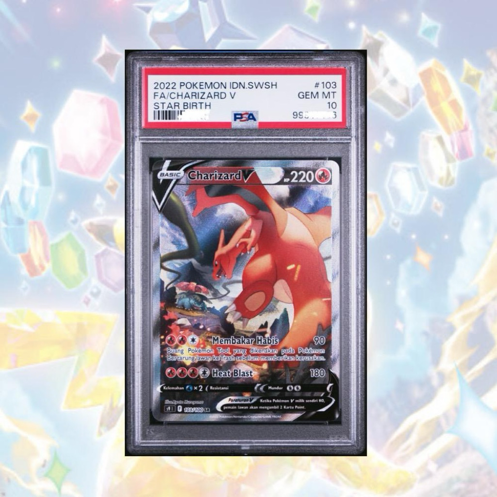 PSA 10 SR Charizard V Alt Art 103/100 Star Birth Bahasa Indonesia