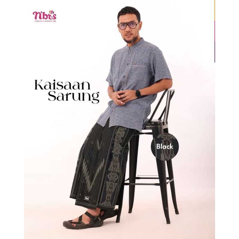 NIBRAS - Sarung Pria Nibras Kaisaan/ Sarung Fashion Dewasa, Sarung Motif Tenun Modern, Adem & Nyaman
