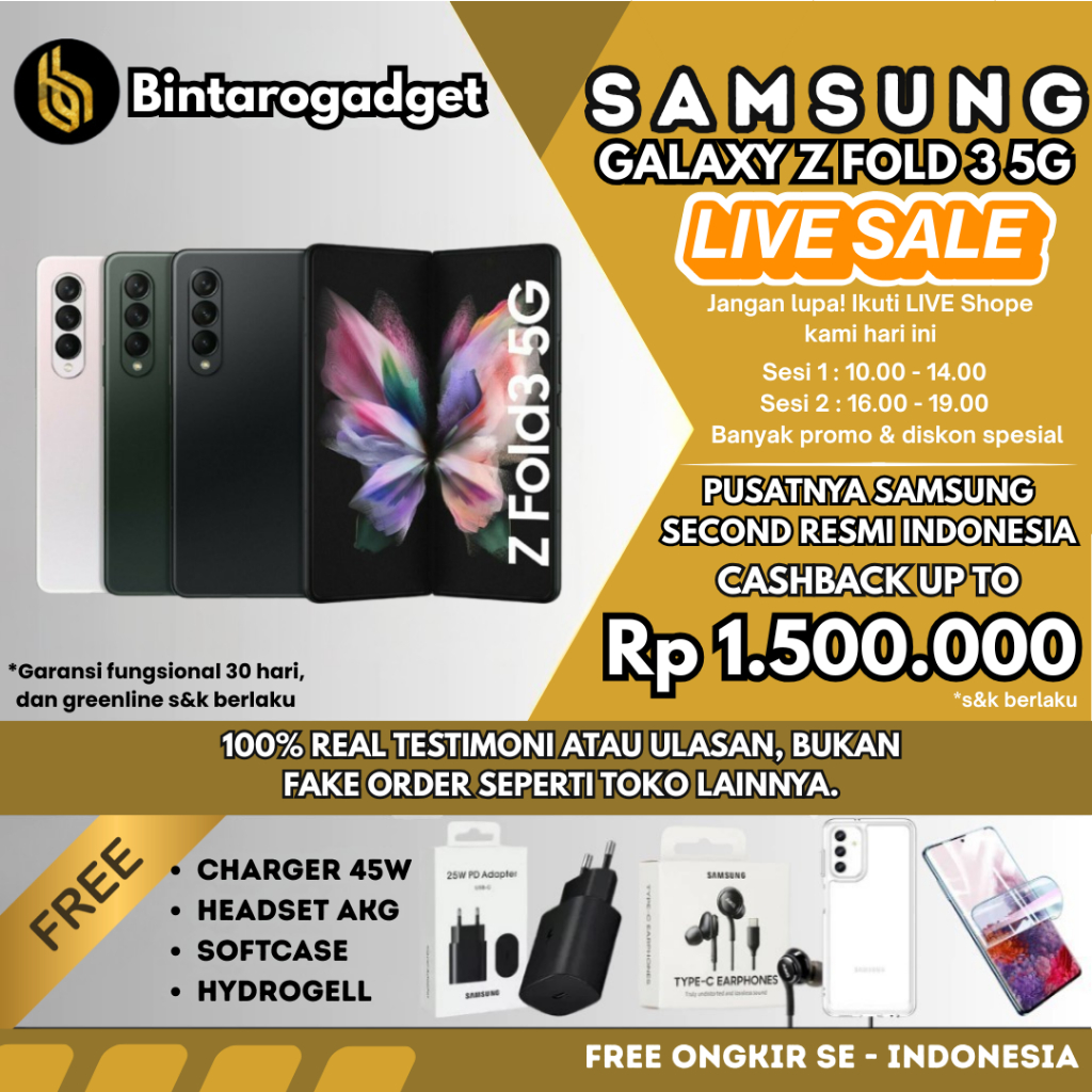 SEIN | Samsung Galaxy Z Fold 3 5G 12/512GB 12/256GB Second Fullset Original Resmi Indonesia