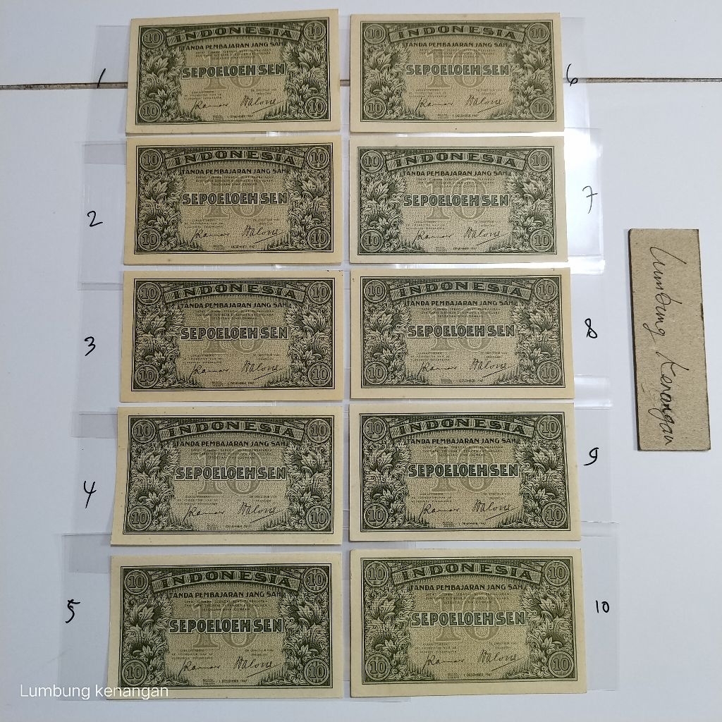 uang kuno 10 sen seri Federal ll tahun 1947