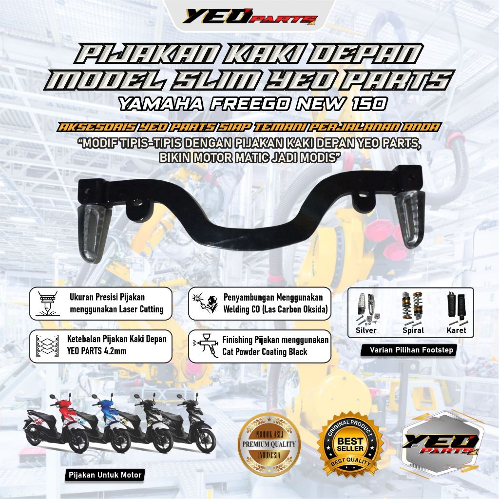 Footstep Pijakan kaki motor Honda Beat Pop Fi injeksi slim flatbar Fullset aksesoris beat