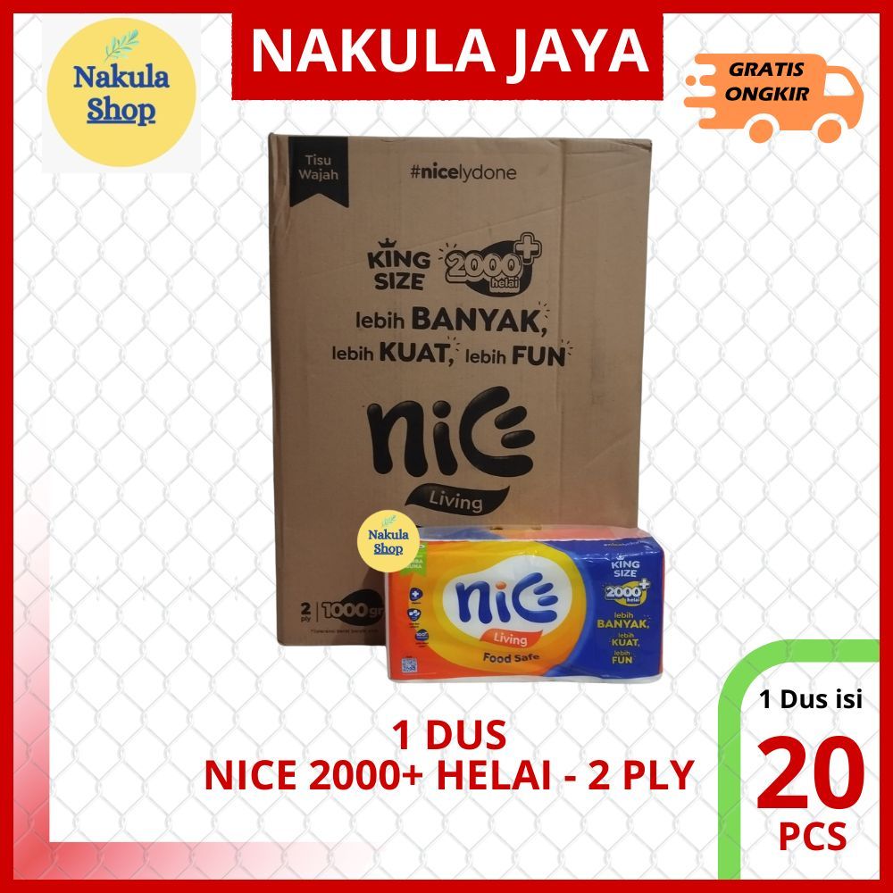 GROSIR 1 DUS Tissue Tissu Tisu Nice 1000 gr Facial - 2 ply ( 1 Karton )