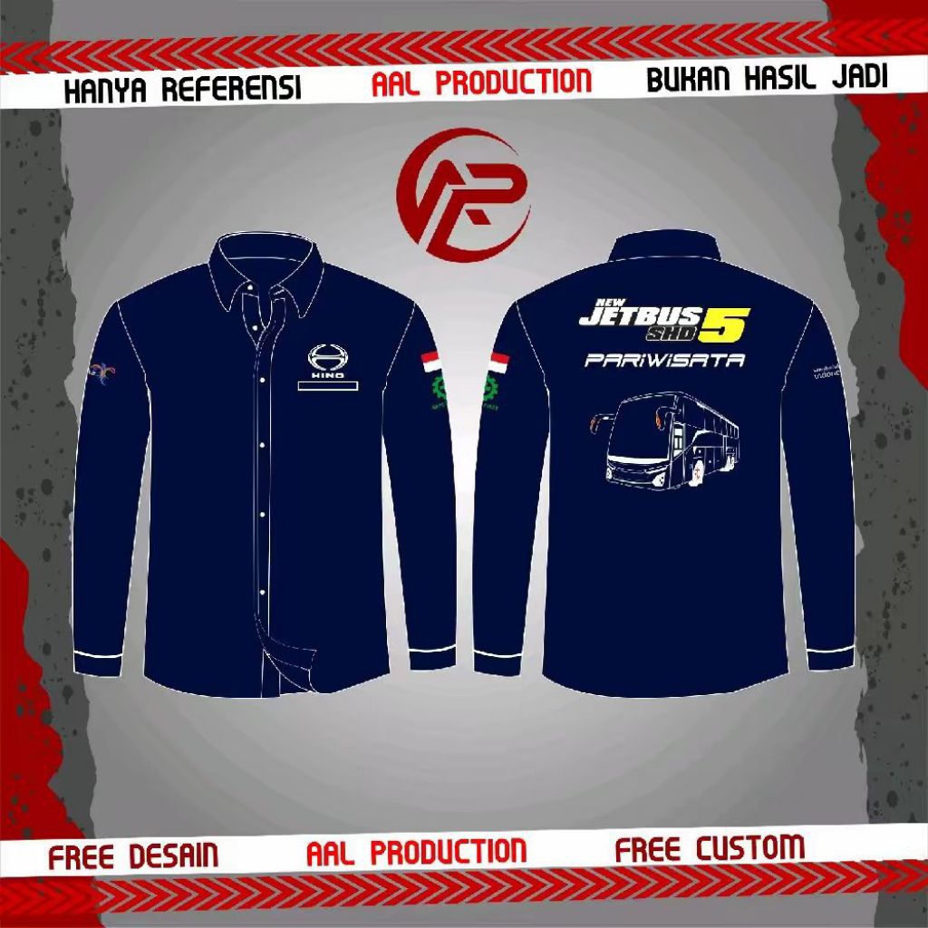 KEMEJA JETBUS 5 PARIWISATA LENGAN PANJANG BISA COD