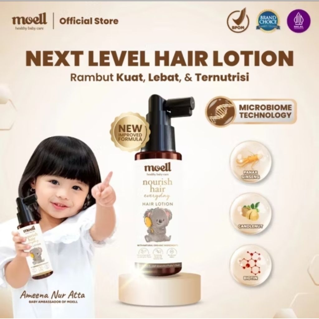 Moell Hair lotion /Baby hair lotion/Hair lotion anak/ Hair lotion Moell