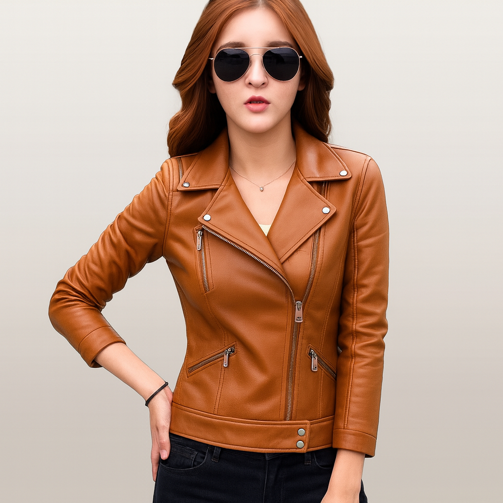 HOT SALE Jaket semi kulit wanita cewe untuk motor model korea seksi murah