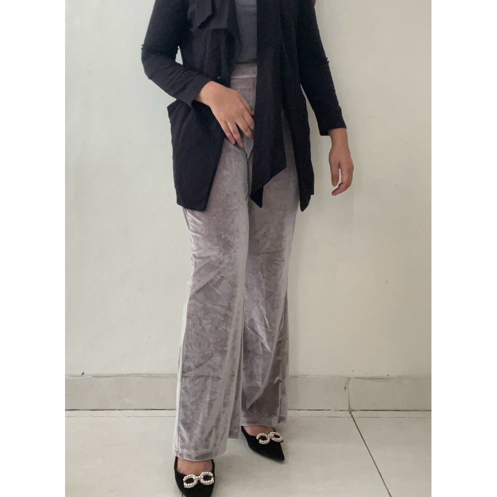 Preloved Velvet Pants Celana Suede Not Uniqlo