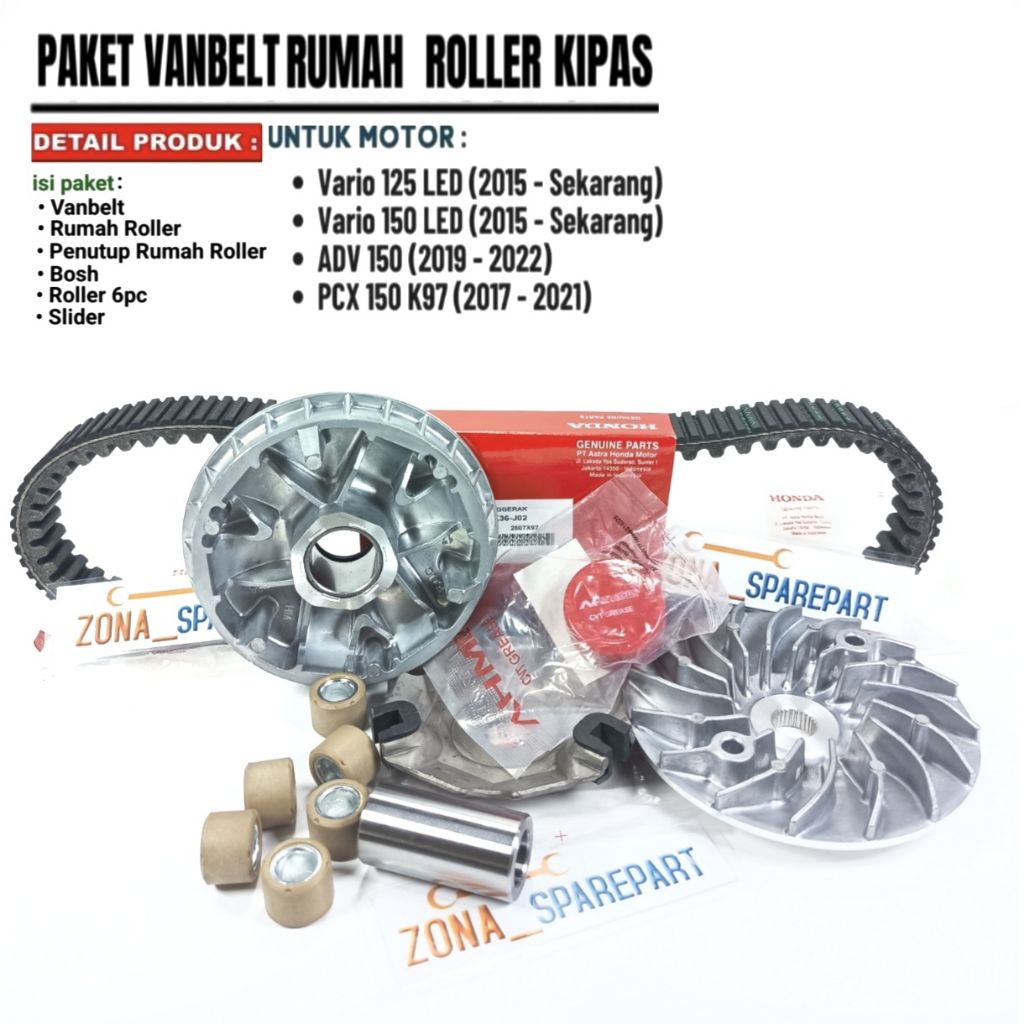 Paket Kipas Rumah Roller Vanbelt Vario 125 LED Vario 150 PCX 150 ADV 150 K36