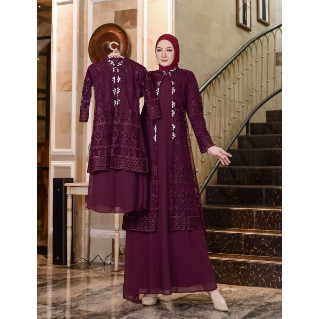 Gamis Couple Ibu dan Anak - Gamis Pesta Couple - Gamis