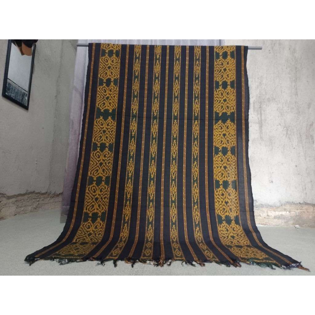 kain tenun ikat blanket halus etnik khas troso Jepara COD MURAH warna hitam kuning