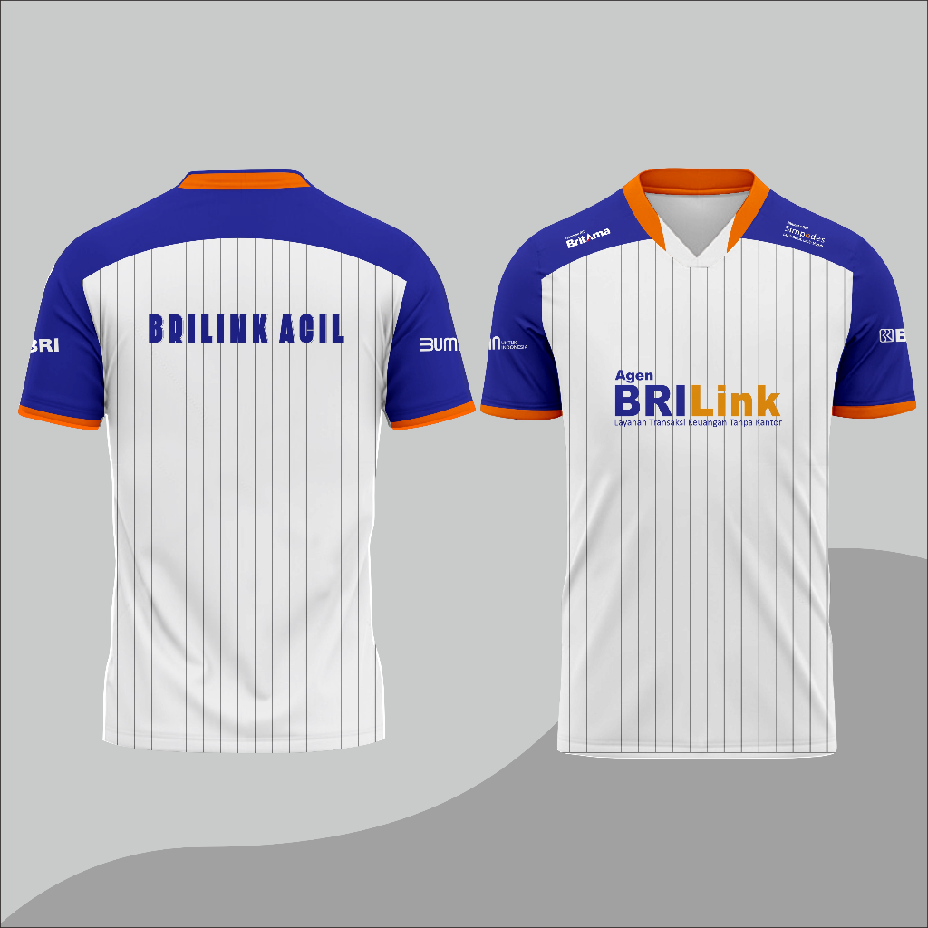 Kaos Agen Brilink Bri Jersey Brilink Kaos Agen BNI 46 Kaos Agen Mandiri Jersey Printing Custom Nama