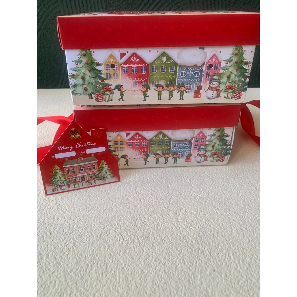 Hampers Box Christmas 5 set BOX Dus kue kering toples sekat 4 toples 500gr (BOX ONLY)**