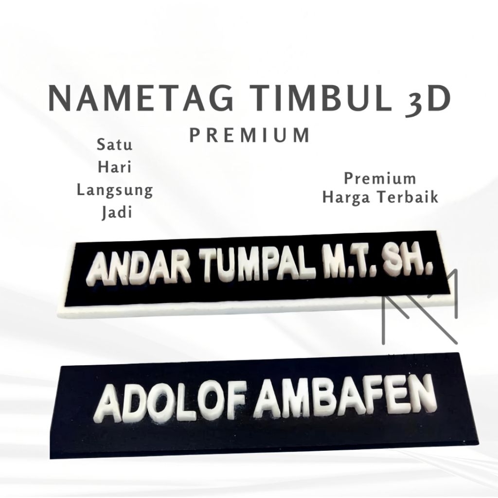 Nametag Timbul Papan Nama Timbul Nama Dada 3D Papan Nama Akrilik Nama Dada Custom