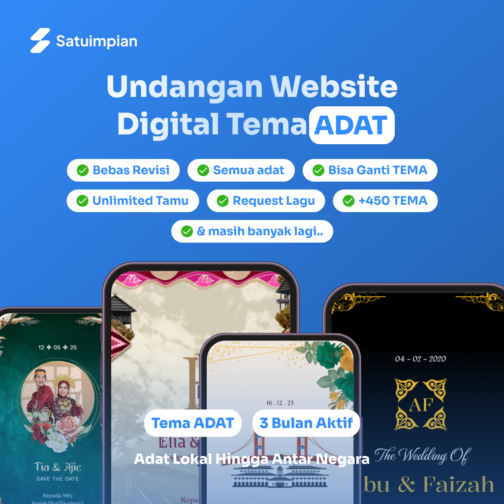 UNDANGAN WEBSITE DIGITAL PERNIKAHAN TEMA ADAT | BUGIS, SUNDA, JAWA, BALI, BATAK, MINANG, DLL.