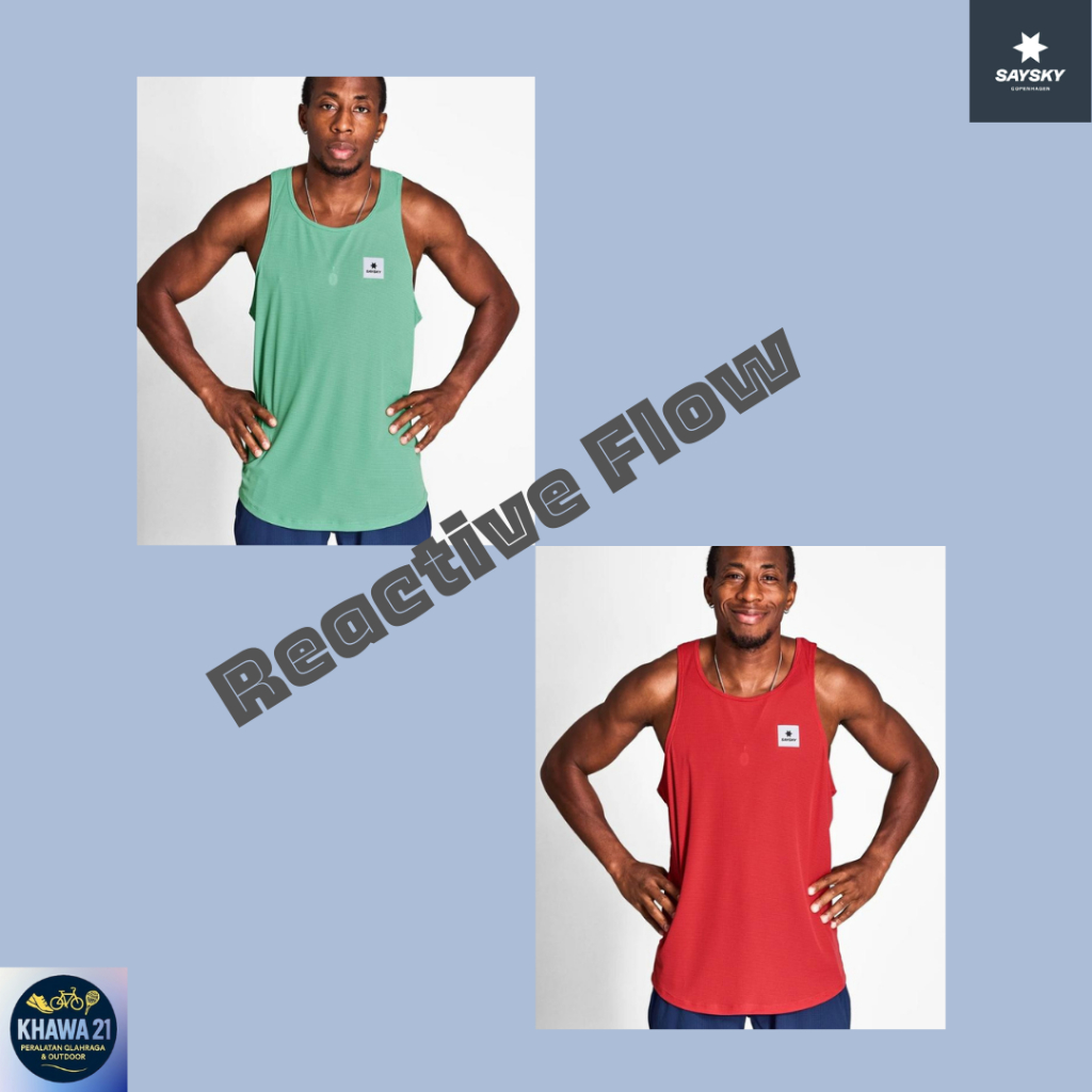 Kaos Singlet Olahraga Lari Marathon Padel Tenis Pria Saysky Reactive Flow Singlet