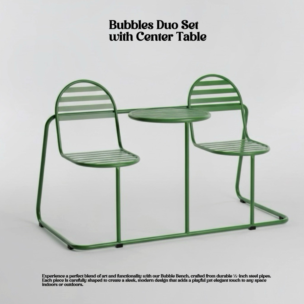 Bangku Cafe Taman Bubbles Bench Outdoor Indoor