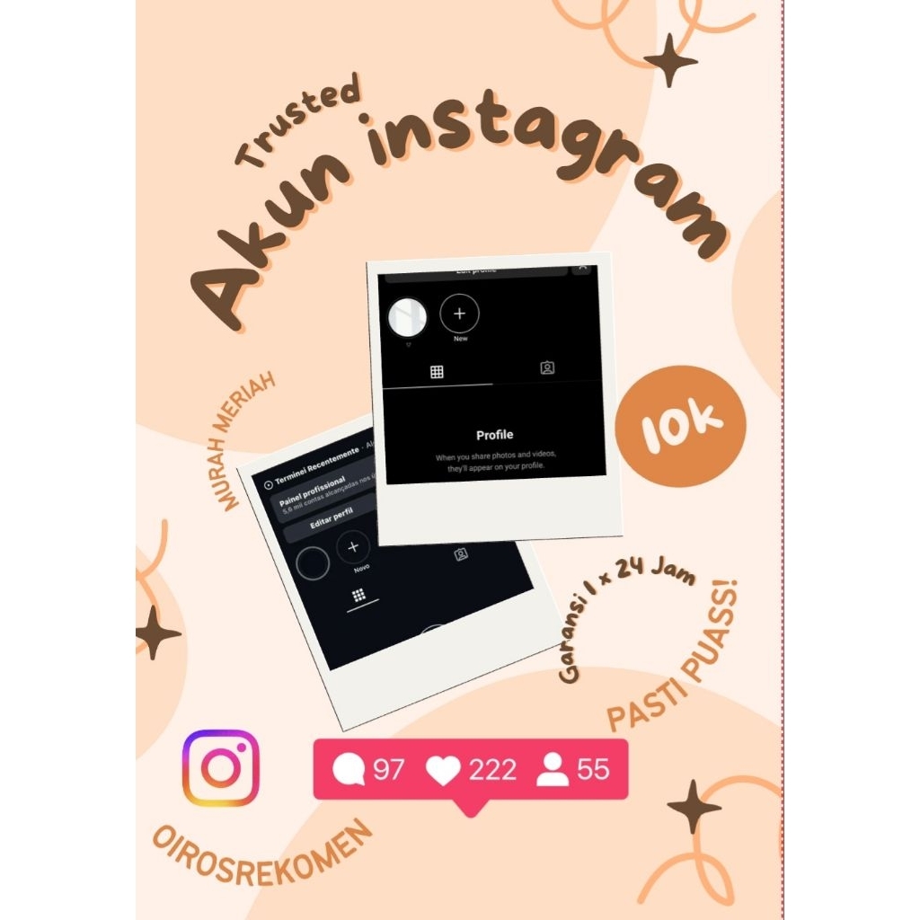 Jual Akun Instagram Rawatan Followers 100 - 1 K