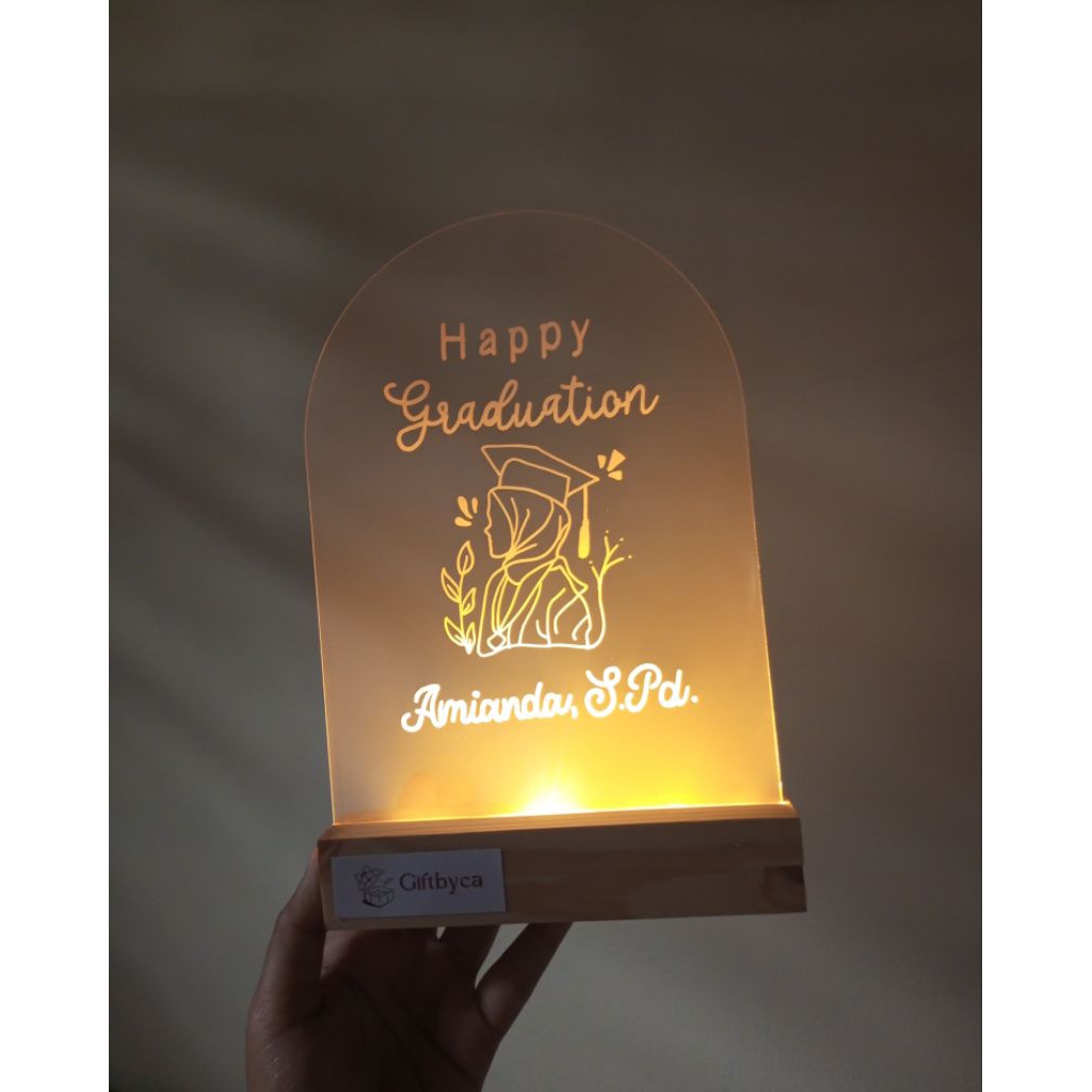 Acrylic Lettering Gift Wisuda Gift Wedding Gift Birthday Acrylic Lettering LED