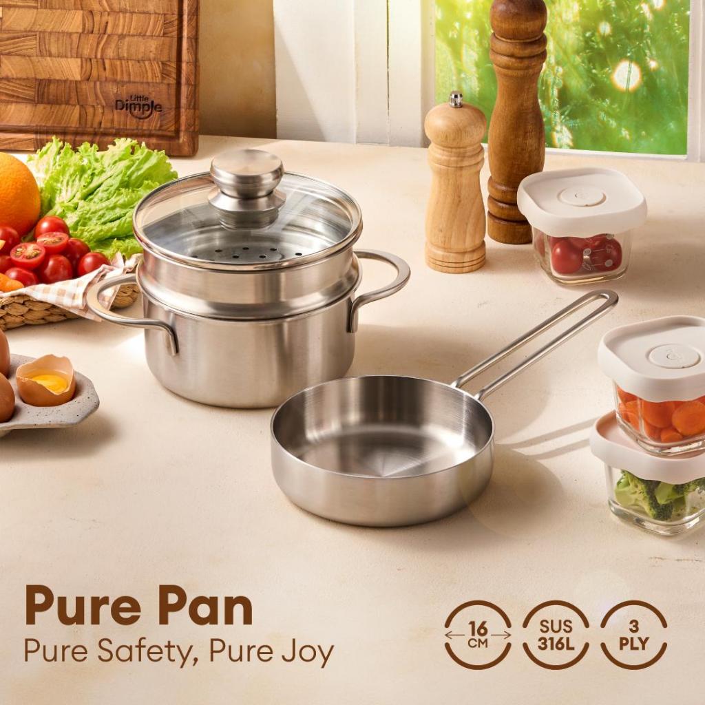 [Official Store] Little Dimple Pure Pan - Panci Stainless Steel 316L Premium Set