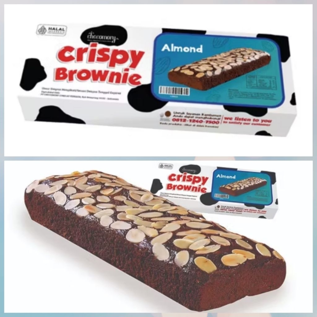 Brownies Crispy Brownie Almond Kue Coklat Brownies Oleh-Oleh Bandung