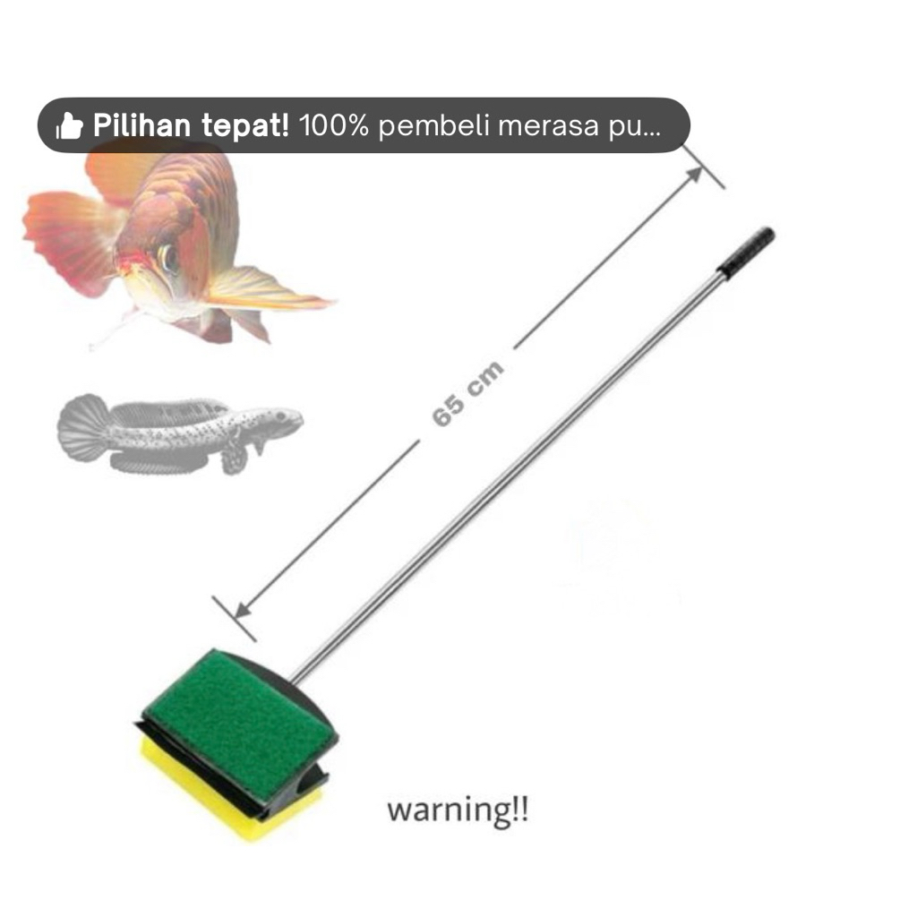 SCRAPER PANJANG STAINLESS PEMBERSIH LUMUT KACA AQUARIUM
