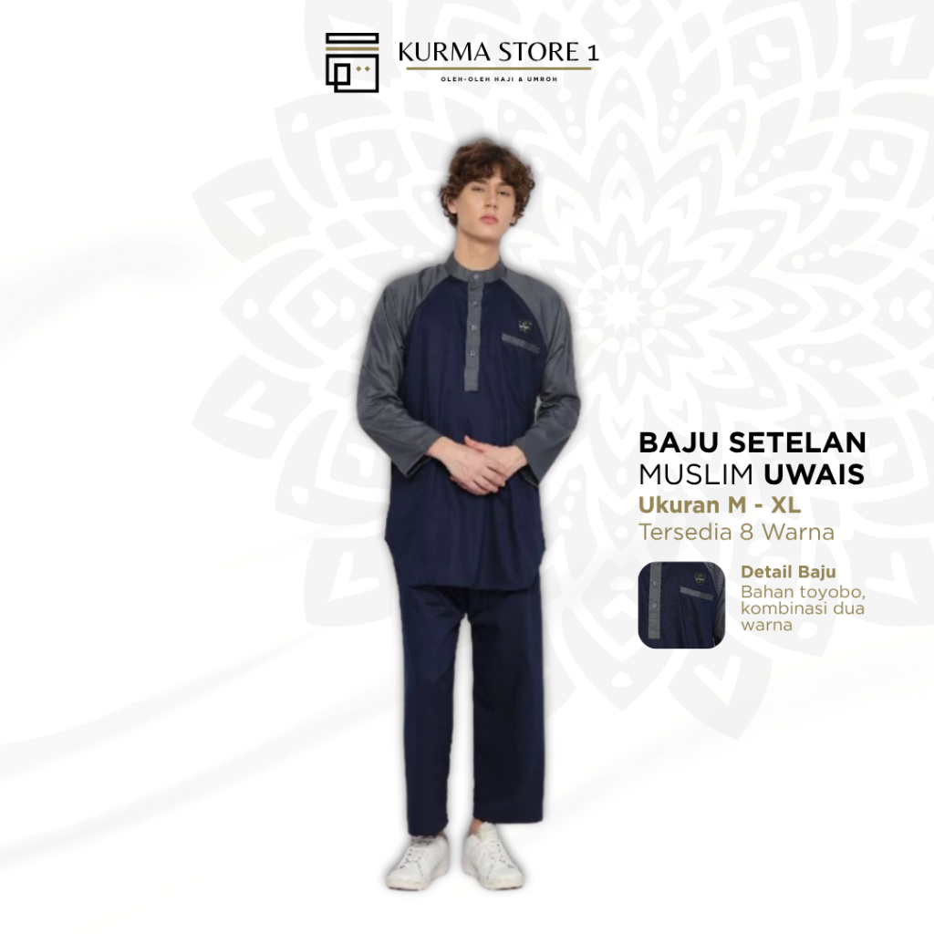 Setelan Baju Muslim Pria Dewasa Uwais Lengan Dan Celana Panjang Toyobo