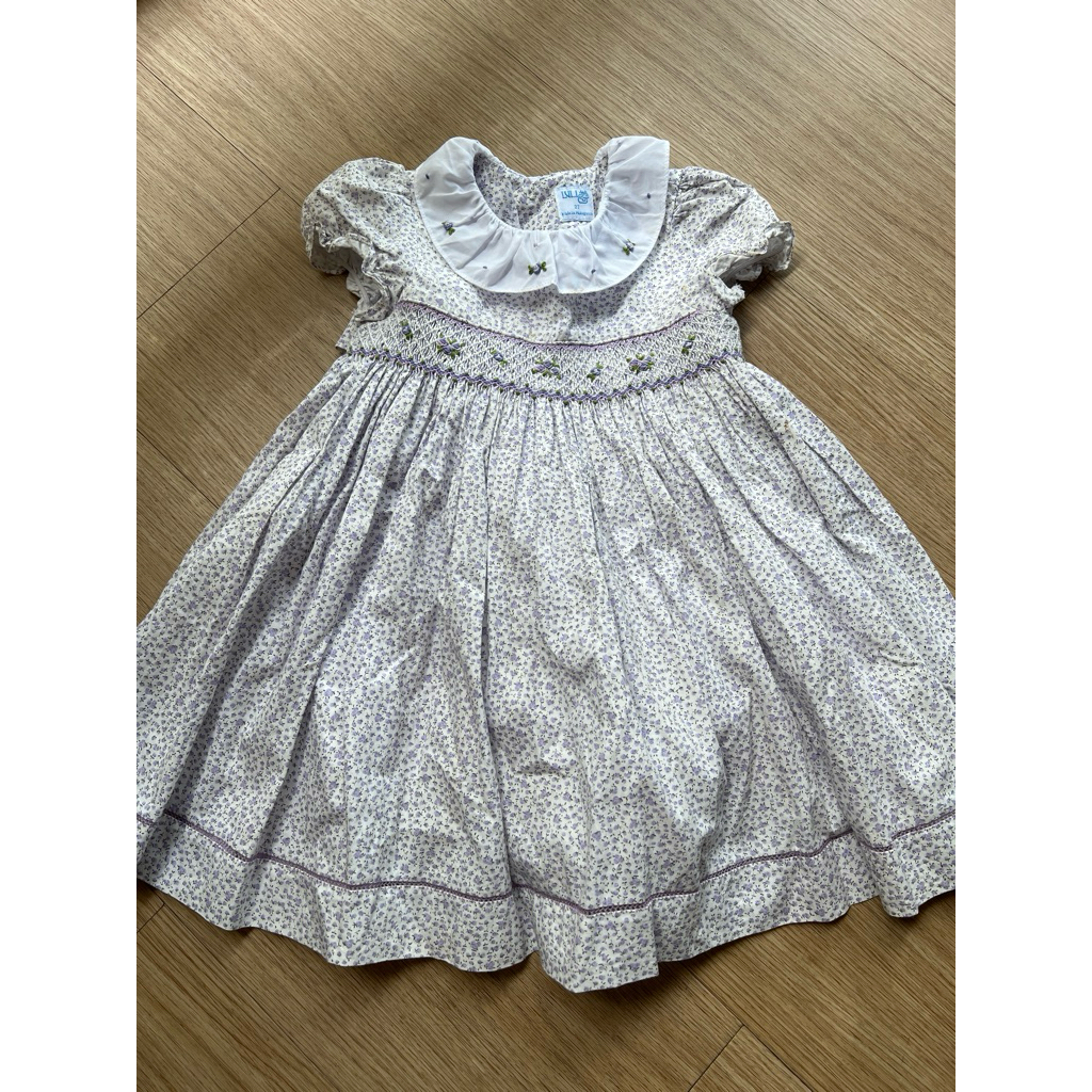 Dress Smocked Luli & Me Size 2Y Warna Lilac
