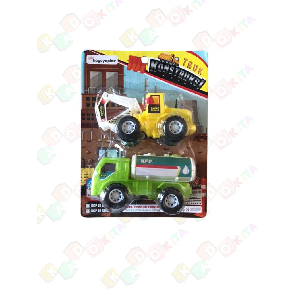 Mainan Truk Konstruksi 2 Set– Doser & Truk Tangki Anak Laki-Laki