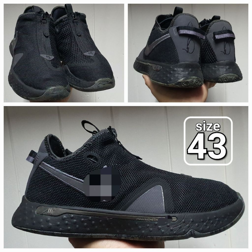 Sepatu Basket FullBlack PG IV size 43 Second Ori Preloved