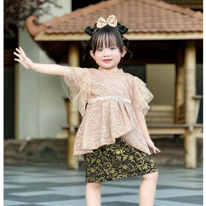 Kebaya Anak Perempuan Kebaya Kanita Pendek Rok Hitam