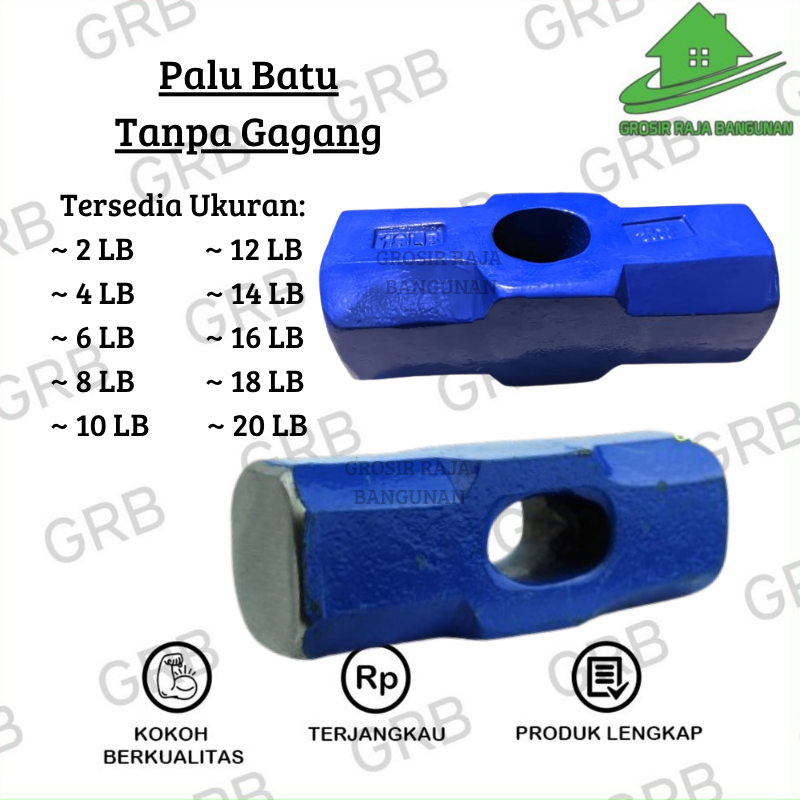 Kepala Palu Batu Bodem 2LB,6LB,8LB,10LB,20LB / Penghancur Batu