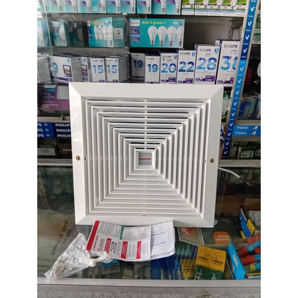 Kipas Angin Penyedot Udara/Exhaust Fan Plafon Maspion BPT12-13B3(10inch)(Hanya Khusus Batam)