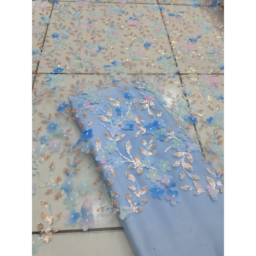 BAHAN/KAIN TILE BUNGA TRIDI/3D/BUNGA TIMBUL