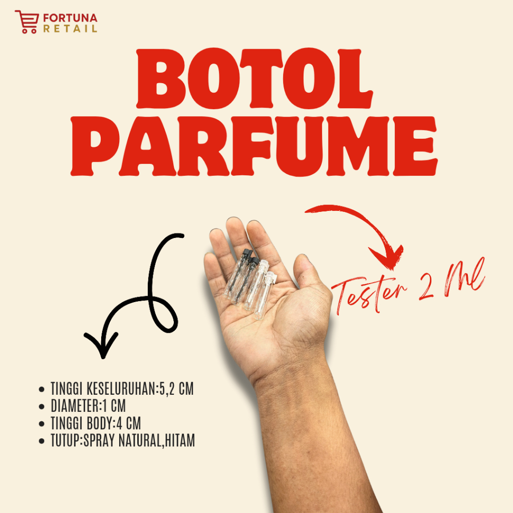 Botol parfum vial 2ml / botol tester / botol travel size / botol parfum 2ml / botol penicilin