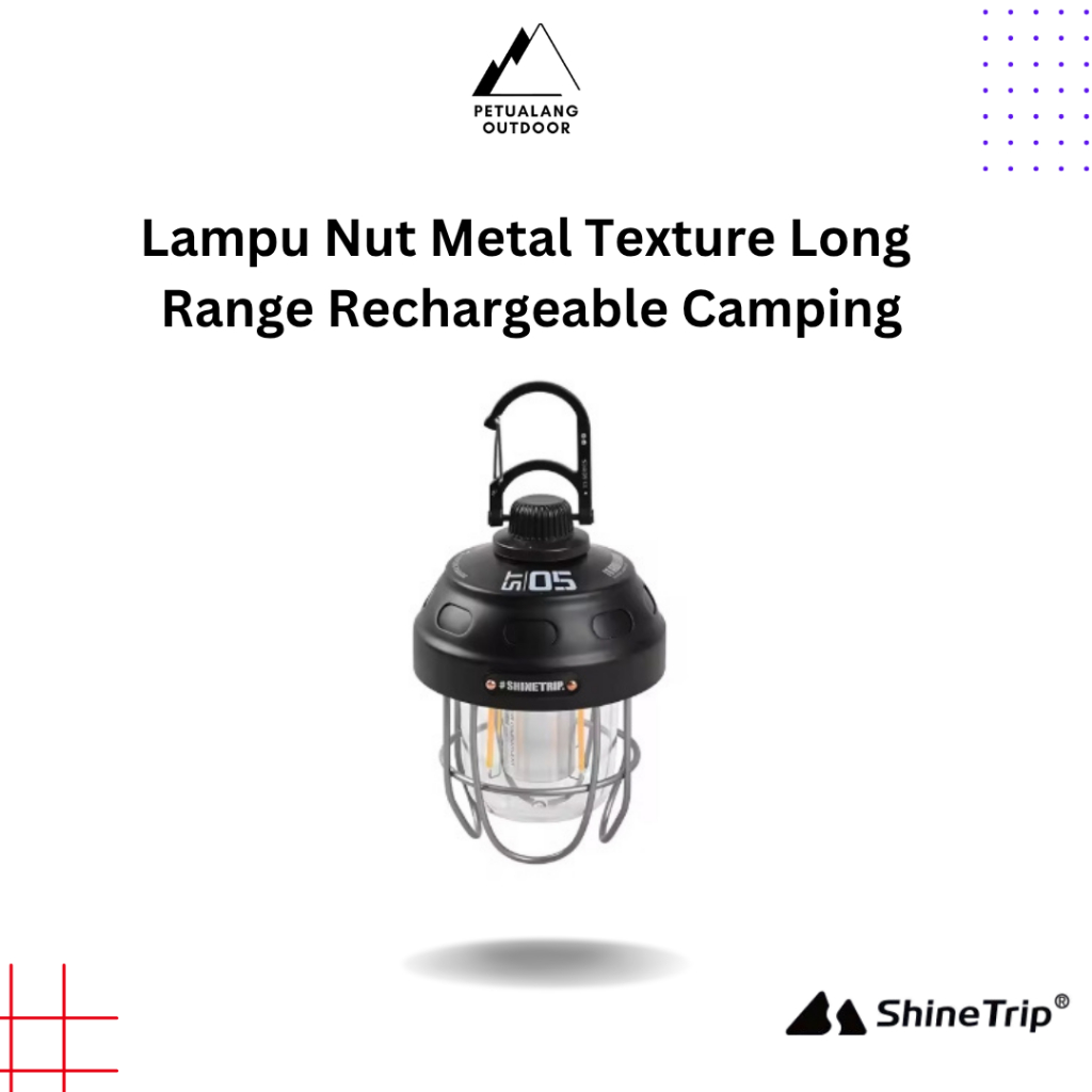 Shinetrip A486 Lampu Outdoor Nut Metal Texture Long Range Rechargeable Camping Atmosphere Tent Light