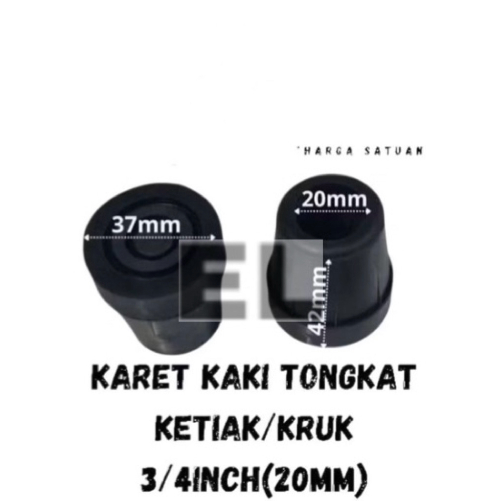 karet kaki tongkat 3/4 20mm/karet kaki tongkat kruk/ketiak