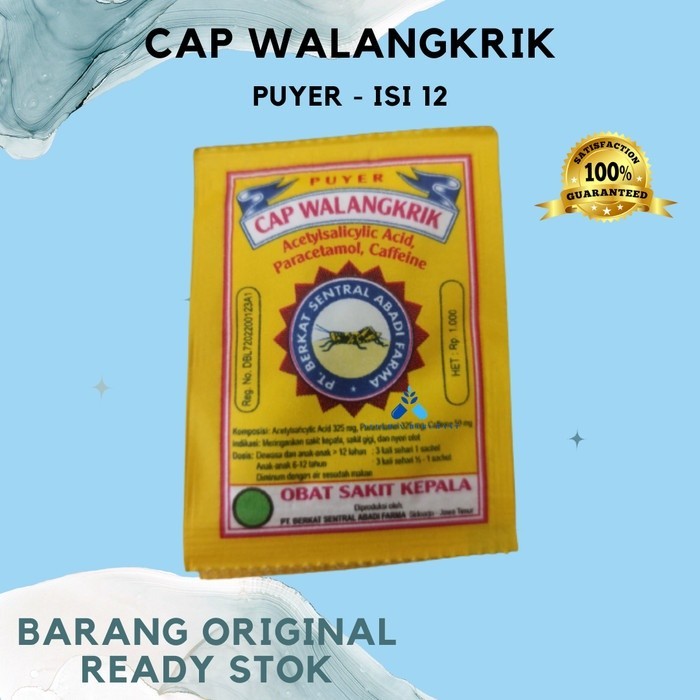 Puyer CAP WALANGKRIK isi 12 pcs obat sakit gigi nyeri manjur