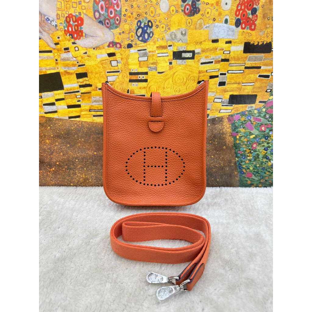 Tas wanita H Evelin Mini Leather Togo Half Handmade Quality