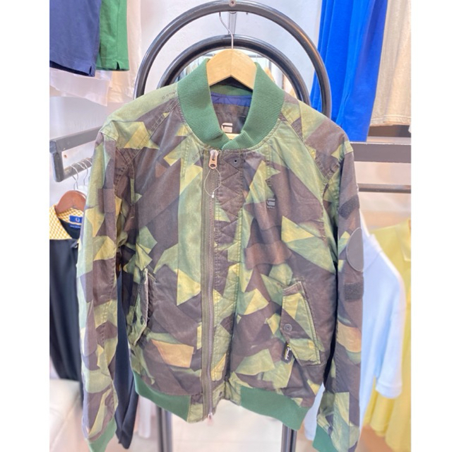 Boomber Jacket G Star Raw Loreng Pria Size M