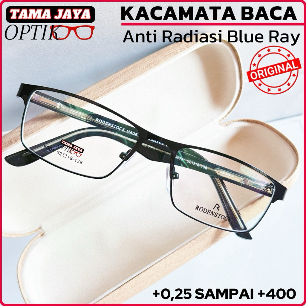 Kacamata Baca Lensa Plus Anti Radiasi Blueray Original Optik +0.25 S/D +400 Kacamata Baca pria Dan W