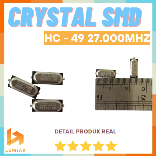 SMD 27MHz Crystal Oscillator 27.000MHz Clock XTal Kristal 27 MHz 49S - type smd