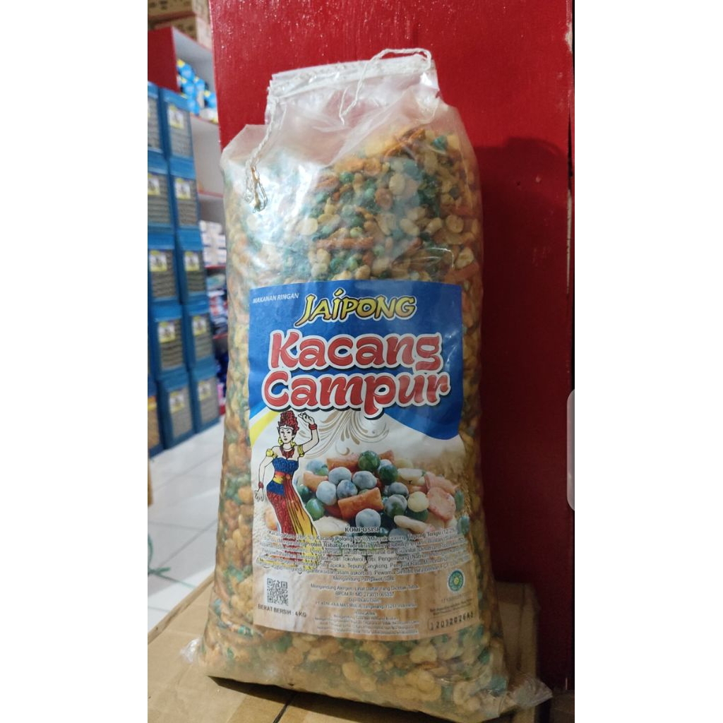 1 ball berat 4 kg kacang mix jaipong campur campuran aneka kacang rasanya enak gurih renyah kriuk ma