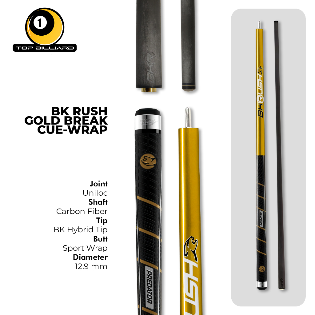 Stik Predator BK Rush Break Cue Billiard Carbon