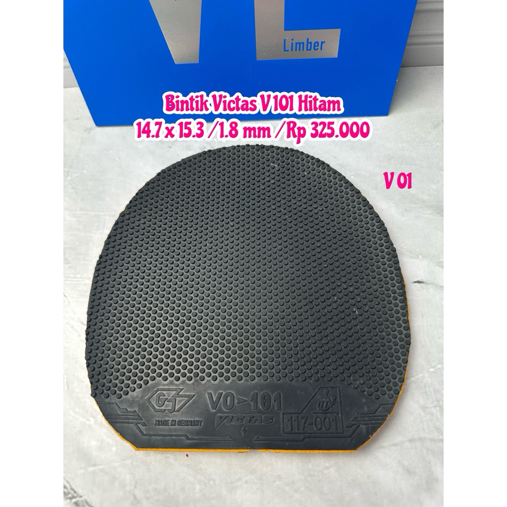 SECOND KARET TENIS MEJA BEKAS PINGPONG BINTIK VICTAS V 101 WARNA HITAM