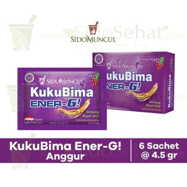KUKU BIMA ENER-G RASA ANGGUR 1 BOX 6 SACHET / KUKUBIMA ANGGUR