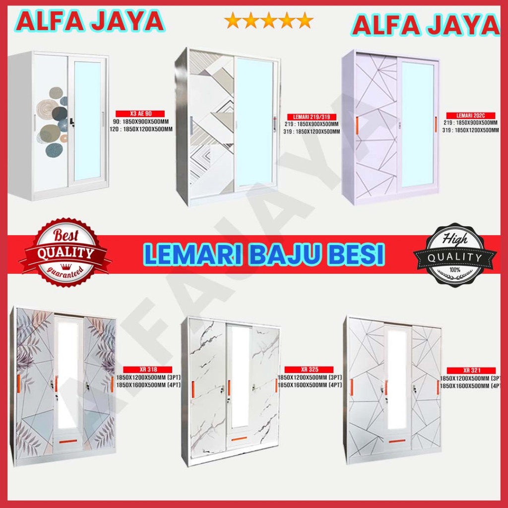 Lemari Pakaian Besi Minimalis Modern - Lemari Baju Besi