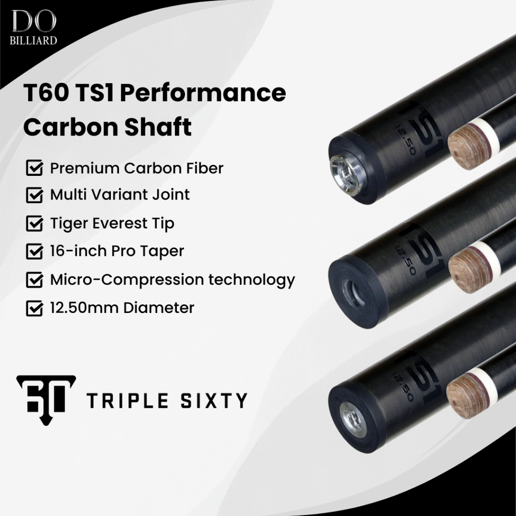 Shaft Stick Billiard TRIPLE 60 TS1 Carbon Fiber Low Deflection / Shaft Stick T60 TS1